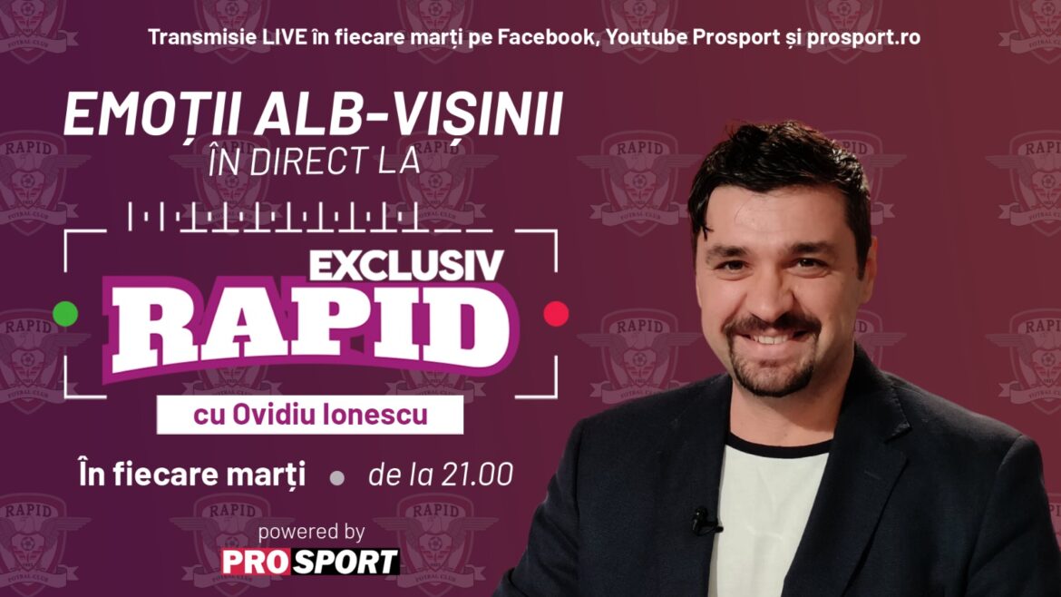 PROSPORT lanceert EXCLUSIV RAPID, een nieuwe LIVE show van journalist Ovidiu Ionescu