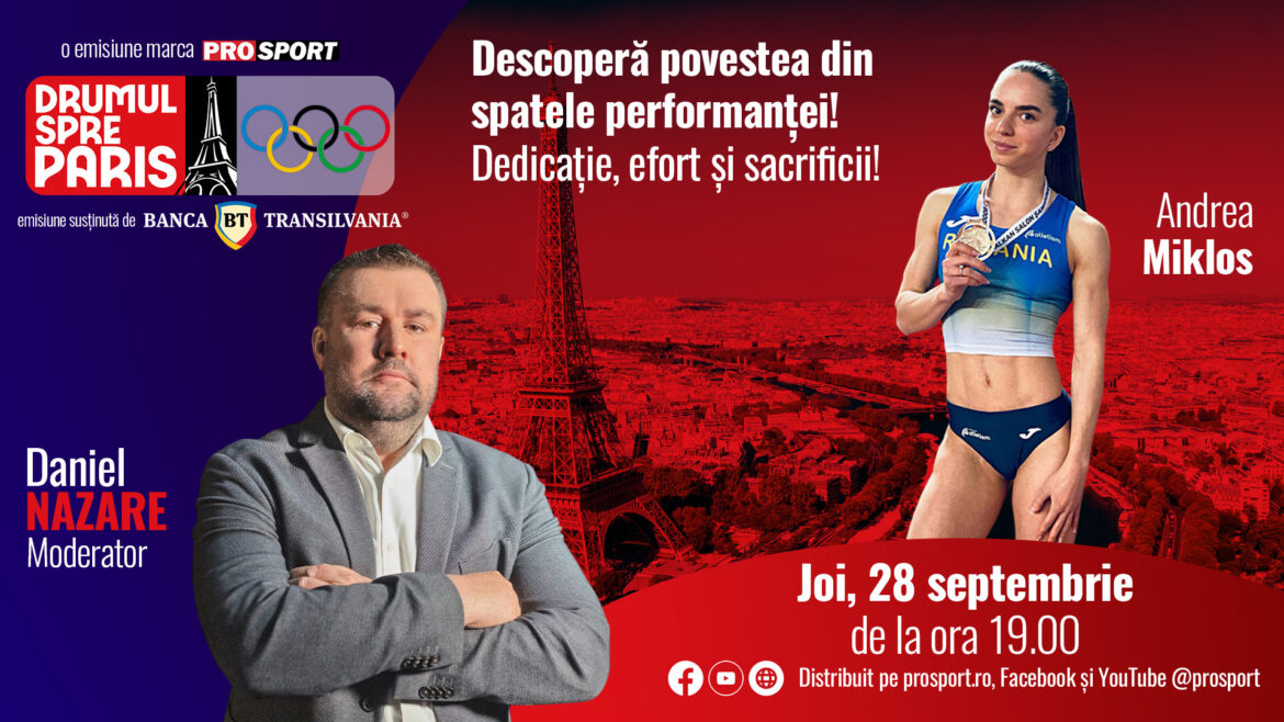 Andrea Miklos, atleet van CSM Boekarest, is te gast in de Road to Paris show op donderdag 28 september om 19:00 uur.