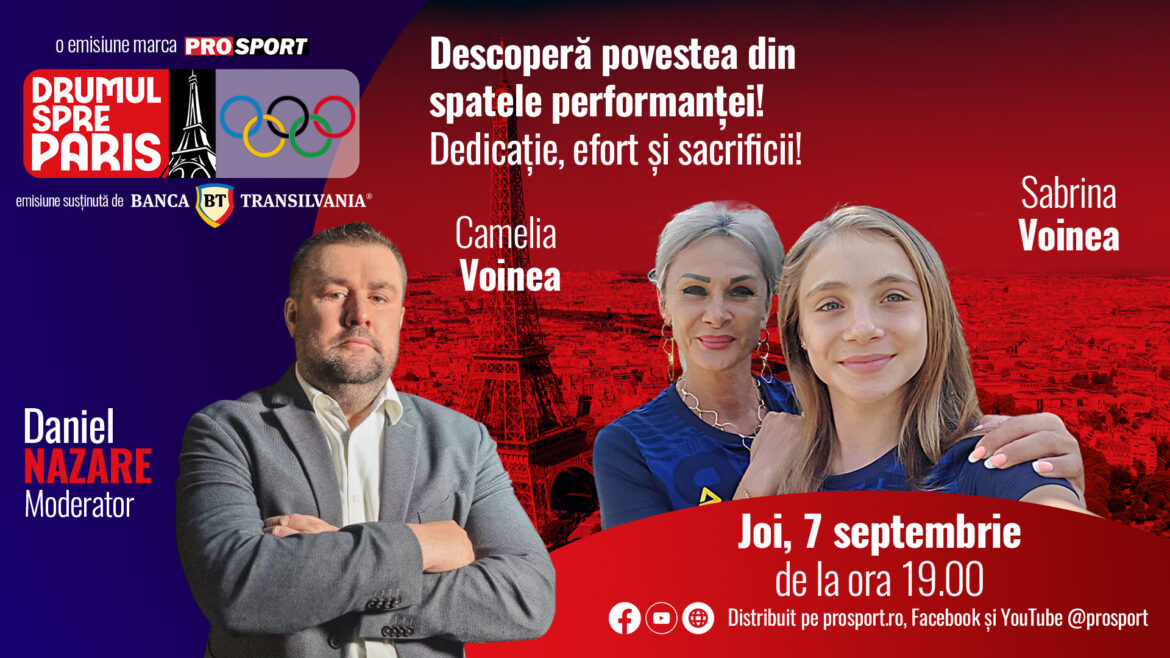 Atlete Sabrina Voinea en coach Camelia Voinea, moeder van de turnster, te gast in de show “Road to Paris” op donderdag 7 september om 19:00 uur.