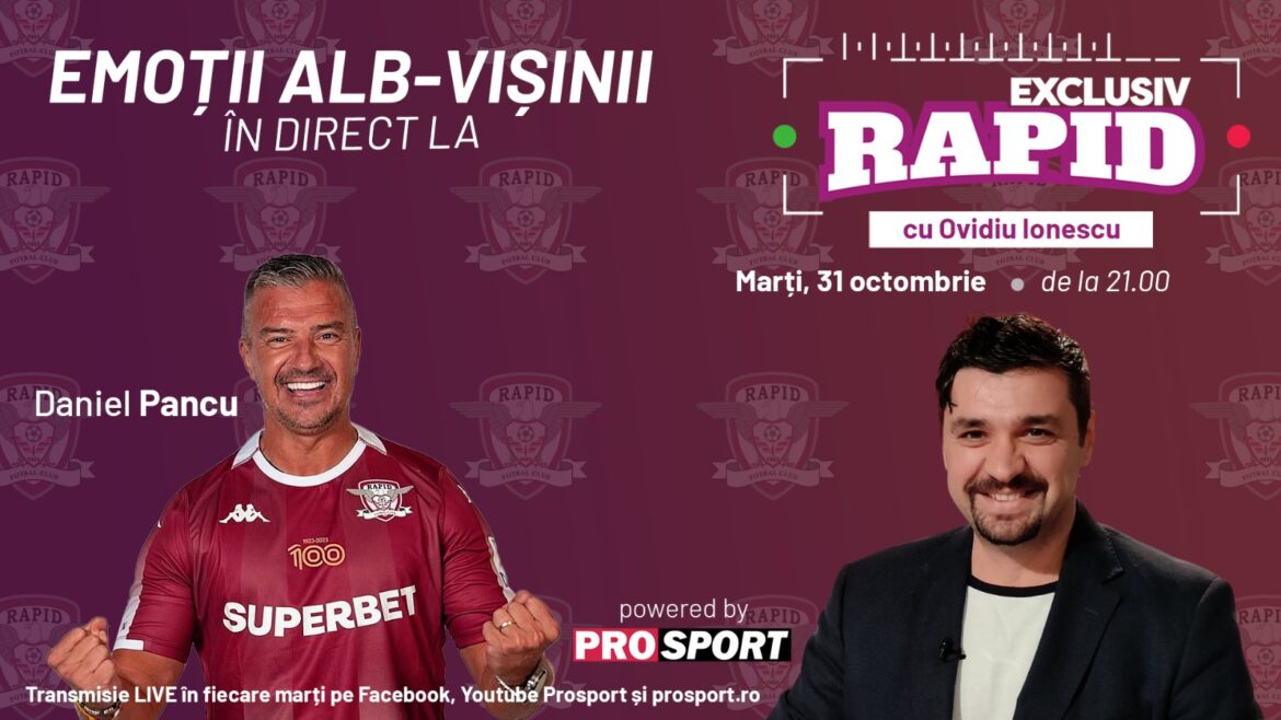 Daniel Pancu, te gast op Exclusiv Rapid, dinsdag 31 oktober om 21.00 uur