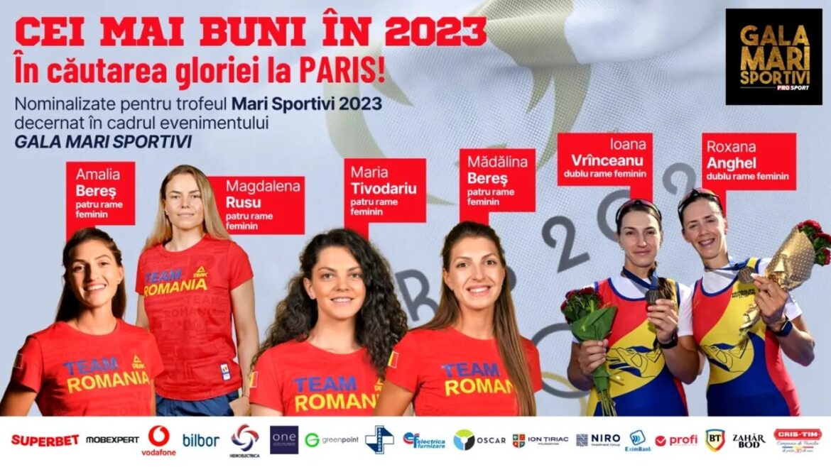 ProSport 2023 Groot Sportgala. De vrouwen vier roeien en dubbel roeien hebben één doel: de gouden medaille op de Olympische Spelen in Parijs.