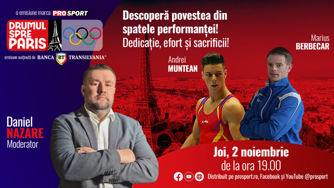 Andrei Muntean en zijn coach Marius Berbecar zijn te gast in de show ,,Road to Paris” op donderdag 2 november om 19:00 uur.