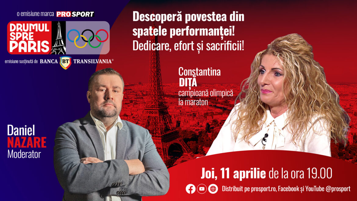 De voormalige grote Roemeense atlete Constantina Diță is te gast in het programma ,,Road to Paris” op donderdag 11 april om 19:00 uur.
